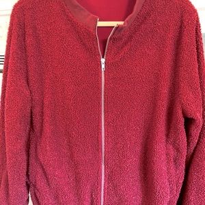 Dark red Boucle zip Jacket size Large